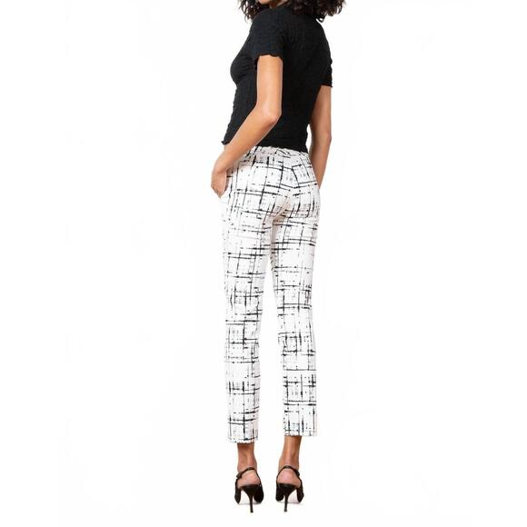 NEW AVENUE MONTAIGNE women's lulu slim ankle straight pants in graffiti white